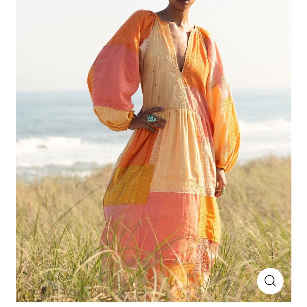 ALIX of Bohemia dress shades of yellow orange vintage saris CELESTE
